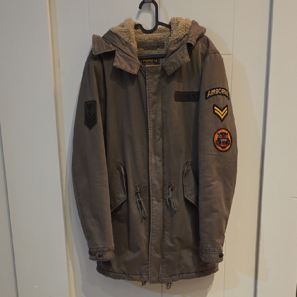 Jack and Jones Vintage Collection Army Green Parka Size M